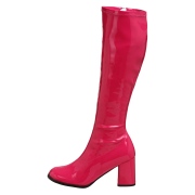 Botas pink charol 7,5 cm GOGO-300 botas de tacón alto para los hombres
