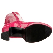 Botas plataforma pink charol 10 cm - años 70 hippie disco gogo - botas debajo de la rodilla
