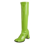 Botas verdes charol 7,5 cm GOGO-300 botas de tacón alto para los hombres