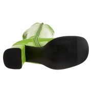 Botas verdes charol tacón ancho 7,5 cm - años 70 hippie disco gogo - botas debajo de la rodilla