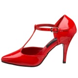 Charol 10 cm VANITY-415 zapatos de salón t correa rojos