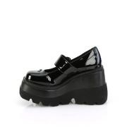 Charol 11,5 cm SHAKER-23 demonia zapatos alternativo plataforma negro