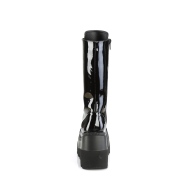 Charol 11,5 cm SHAKER-72 góticos botas de cordones mujer plataforma negro
