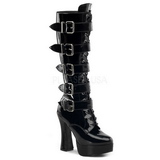 Charol 13 cm ELECTRA-2042 plataforma botas de mujer con hebillas