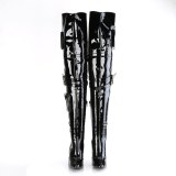Charol 13 cm SEDUCE-3019 botas altas para hombres y drag queens negros