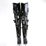 Charol 13 cm SEDUCE-3019 botas altas para hombres y drag queens negros