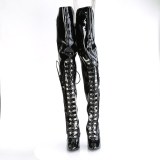 Charol 13 cm SEDUCE-3082 botas altas para hombres y drag queens negros