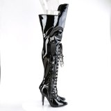 Charol 13 cm SEDUCE-3082 botas altas para hombres y drag queens negros