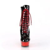 Charol 15,5 cm DELIGHT-1020 botines altos mujer plataforma cromo rojo