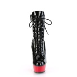 Charol 15,5 cm DELIGHT-1020 botines altos mujer plataforma rojo