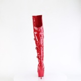 Charol 15 cm DELIGHT-3018 botas altas tacón aguja con hebilla rojo