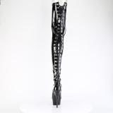 Charol 15 cm DELIGHT-4063 botas altas tacn aguja con cordones