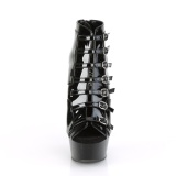 Charol 15 cm DELIGHT-600-11 botines de tobillo punta abierta