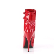 Charol 15 cm DOMINA-1023 botines tacón aguja rojo
