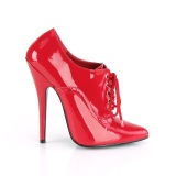 Charol 15 cm DOMINA-460 zapatos de salón oxford con cordones rojo