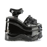 Charol 15 cm DemoniaCult WAVE-13 lolita zapatos sandalias con cuña alta plataforma