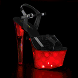 Charol 18 cm DISCOLITE-709 sandalias stripper con luz LED