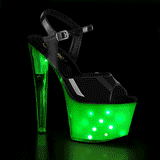 Charol 18 cm ILLUMINATOR-709 sandalias stripper con luz LED