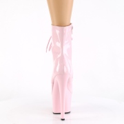 Charol 18 cm SKY-1020 botines tacones altos con cordones rosas