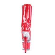 Charol 18 cm SPECTATOR-1040 botines plataforma con cordones en rojo