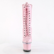 Charol 18 cm SPECTATOR-1040 botines plataforma con cordones en rosa