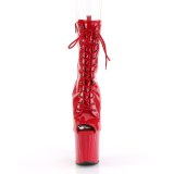 Charol 19 cm ENCHANT-1041 botines de tacn punta abierta rojo