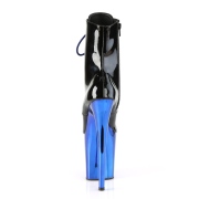 Charol 20 cm FLAMINGO-1020 botines altos mujer plataforma cromo azul