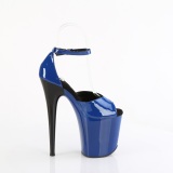 Charol 20 cm FLAMINGO-884 azules zapatos pleaser con tacones altos