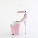 Charol 20 cm FLAMINGO-884 rosa zapatos pleaser con tacones altos