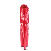 Charol 20 cm XTREME-1020 botines tacones altos con cordones rojos