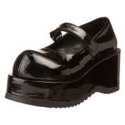Charol 8,5 cm DEMONIA DOLLIE-01 zapatos de salón mary jane negros