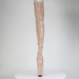 Charol beige 20 cm FLAMINGO-3850 botas por encima de la rodilla con cordones