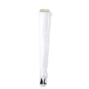Charol blancos 13 cm SEDUCE-3024 botas altas tacón de aguja para hombres