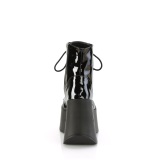 Charol emo 13 cm DYNAMITE-106 botines cua alta plataforma negro