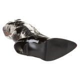 Charol negros 13 cm SEDUCE-3024 botas por encima de la rodilla con cordones