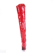 Charol rojo 13 cm SEDUCE-3024 botas por encima de la rodilla con cordones