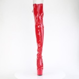Charol rojo 18 cm ADORE-3850 botas por encima de la rodilla con cordones