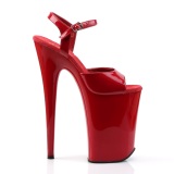 Charol rojos 23 cm INFINITY-909 zapatos plataforma tacones muy altos extremos