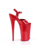 Charol rojos 25,5 cm BEYOND-009 zapatos plataforma tacones muy altos extremos