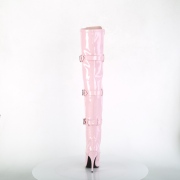 Charol rosas 13 cm SEDUCE-3028 botas por encima de la rodilla con cordones