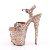 Cobre 20 cm FLAMINGO-810LG brillo plataforma sandalias de tac�n alto