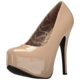 Crema Charol 14,5 cm Burlesque TEEZE-06W zapatos de salón pies anchos hombre