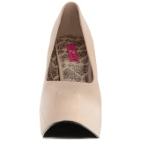 Crema Polipiel 14,5 cm Burlesque TEEZE-06W zapatos de salón pies anchos hombre