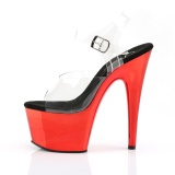 Cromo rojo plataforma 18 cm Pleaser ADORE-708 zapatos para pole dance y striptease