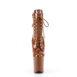 FLAMINGO-1020 20 cm botines de tacón altos pleaser marron