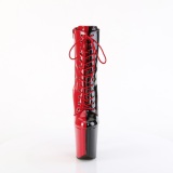 FLAMINGO-1040TT 20 cm botines de tacn altos pleaser negro rojo