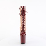 FLAMINGO-1054DC - 20 cm plataforma botines tacones altos charol burgundy
