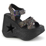 Glitter 13 cm Demonia DYNAMITE-02 lolita zapatos sandalias con cuña alta