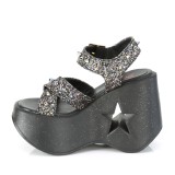 Glitter 13 cm Demonia DYNAMITE-02 lolita zapatos sandalias con cuña alta