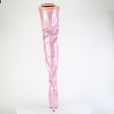 Glitter Rosas 18 cm ADORE-3020GP tacones botas altas por encima de la rodilla con cordones